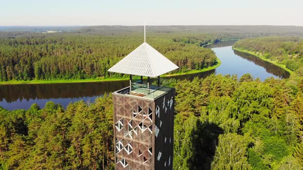 Circle Around Watchtower In Lithuania, Europe