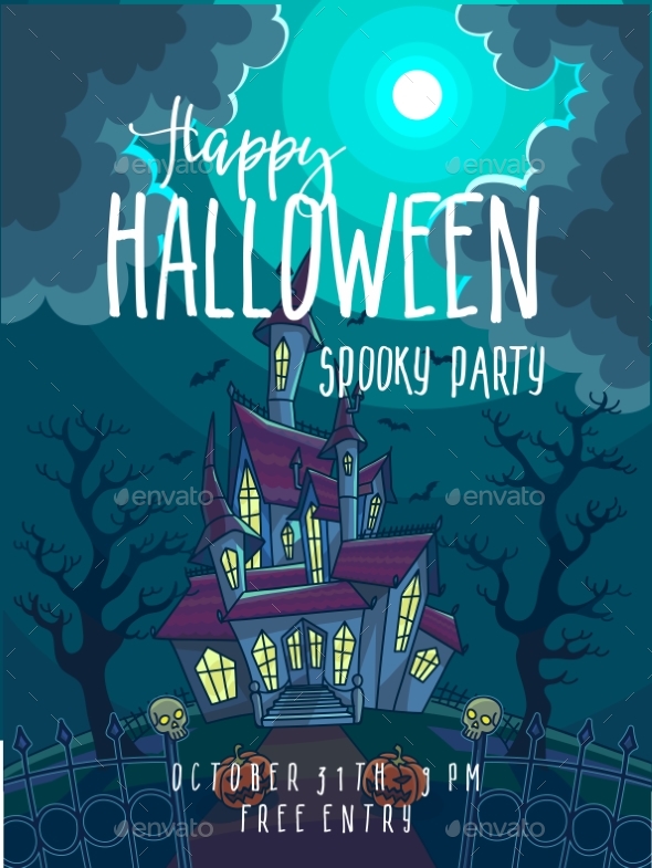 Halloween Party Poster. Halloween Vector