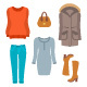 Women Winter Clothes Flat Style Design Elements - GraphicRiver Item for Sale