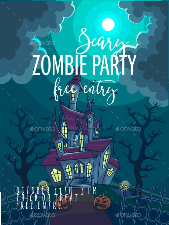 Halloween Party Poster. Halloween Vector
