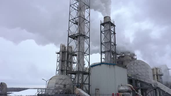 Smoke Pipes at an Industrial Factory