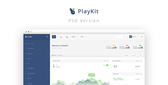 PlayKit - szablon PSD aplikacji sieci Web