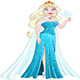 Snow Princess In Blue Dress Holds Snowflake - GraphicRiver Item for Sale