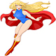 Woman Super Hero Flying With Cape - GraphicRiver Item for Sale