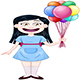 Girl Holding Colorful Balloons - GraphicRiver Item for Sale