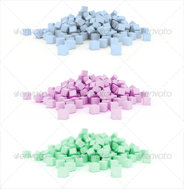3D scattered cubes