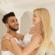 Young Happy Couple Embrace Woman Run And Jump Over Man - VideoHive Item for Sale