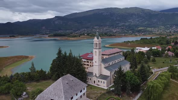 Franciscan Monastery Of Rama Beside Ramsko Lake, Prozor Rama, Bosnia And Herzegovina 