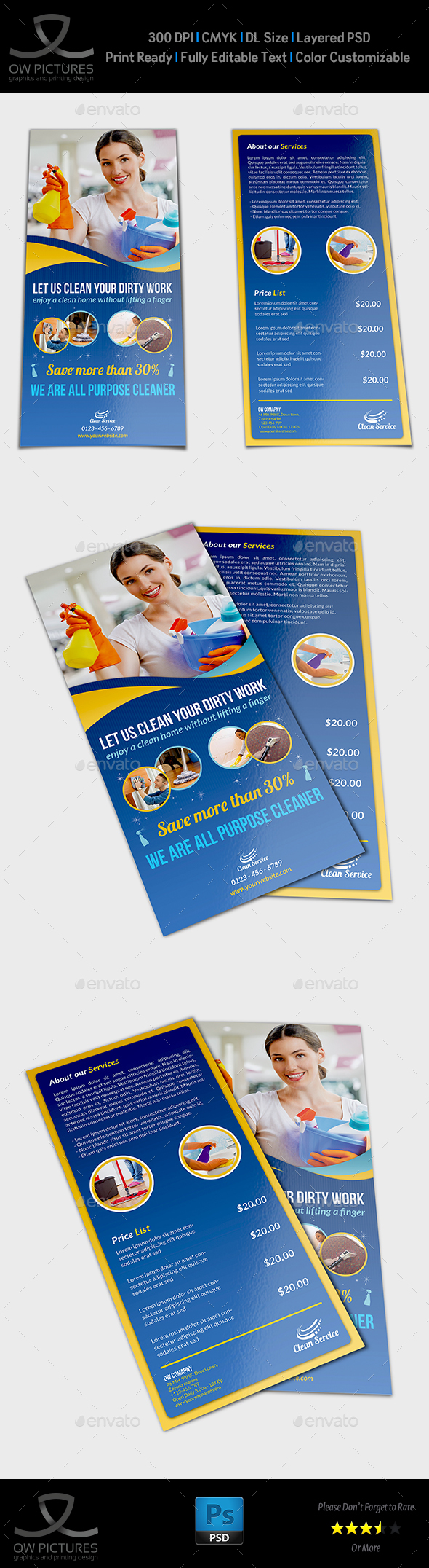 Cleaning Services DL Flyer Template