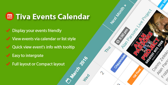 Tiva Events Calendar For Wordpress 3