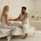 Couple Relationships Problem Fight Conflict Sitting On Bed - VideoHive Item for Sale