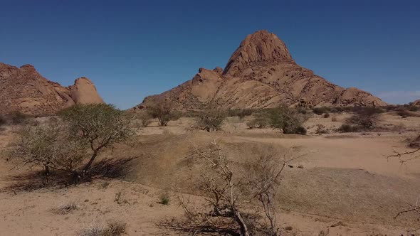 Stunning Erongo mountain in the desert of Namibia, beautiful view, Africa