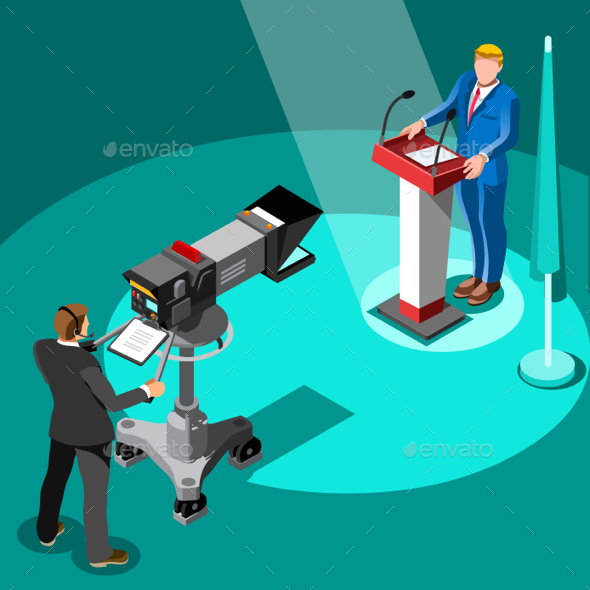 Election News Infographic Premier Vector Isometric People