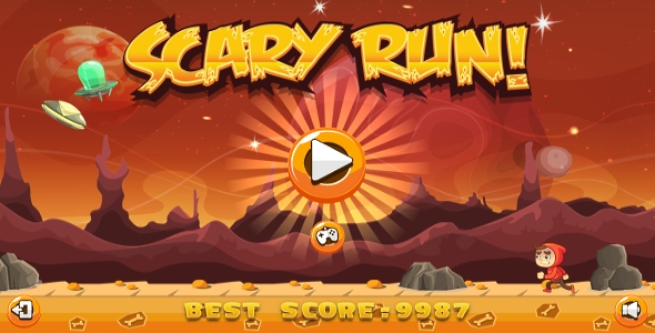 Scary Run - Gra HTML5 + Android + AdMob (Construct 3 | Construct 2 | Capx)