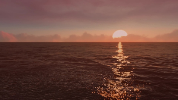 Movement Through The Water By Sunset