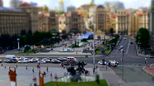 Transport Miniature On Independence Square In Kiev