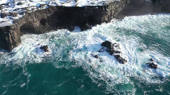 Epic Aerial Footage of the Rugged and Beautiful Iceland Waterscape. 4K UHD video.