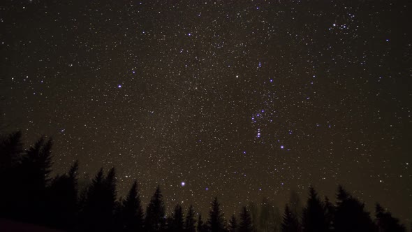 Timelapse of the Starry Sky in the Carpathian