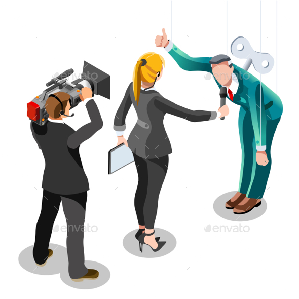 Election News Infographic Politics System Vector Isometric People