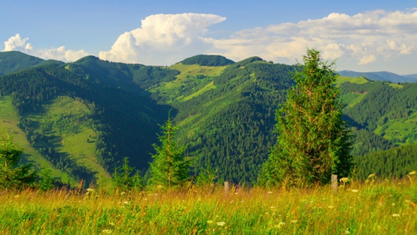 Mountain Landscape with Clouds