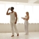 Man Using a Virtual Reality Glasses and the Woman is Holding a Digital Tablet  - VideoHive Item for Sale