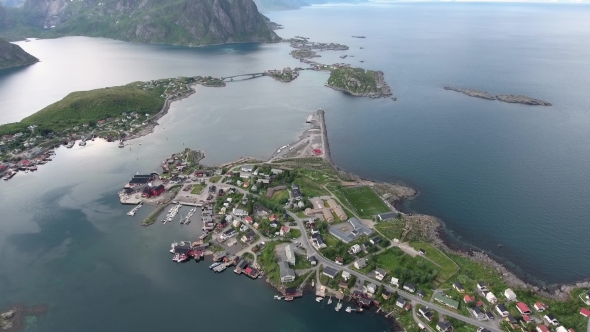 Lofoten Archipelago Islands Aerial Footage