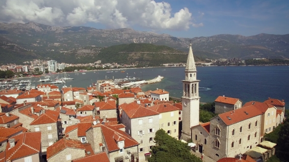Aerial View of Budva in Montenegro