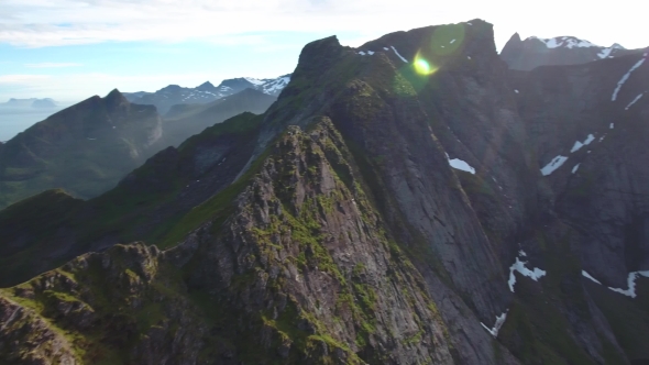 Lofoten Archipelago Islands Aerial Footage