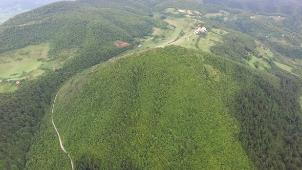 Aerial view of  mysterious Bosnian pyramids