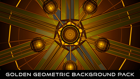 Golden Geometric Background Pack