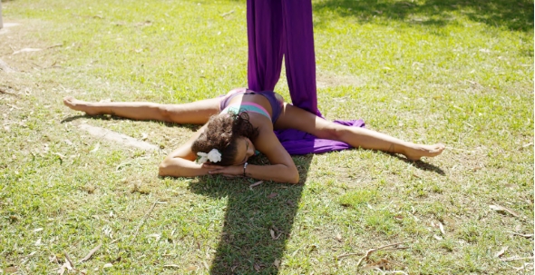 Graceful Acrobatic Dancer Working Out