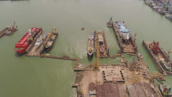 Cargo and Passenger Seaport in Surabaya, Java, Indonesia