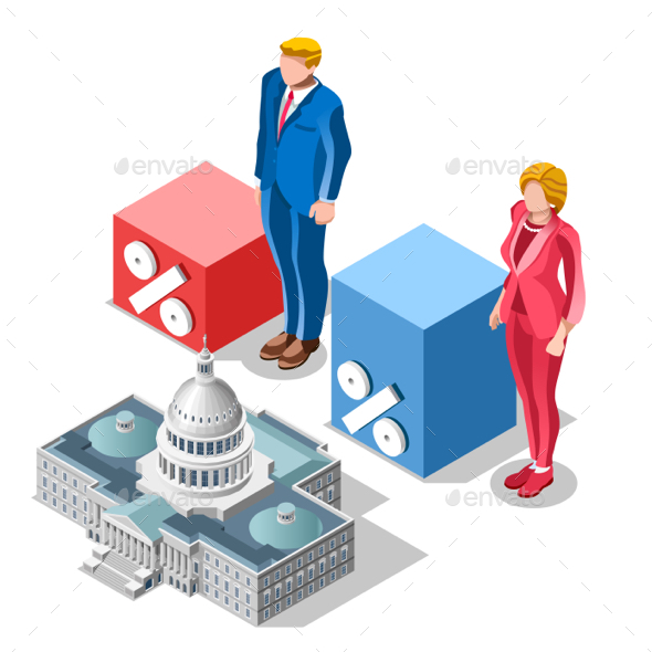 Election Infographic Pools Congress Vector Isometric People