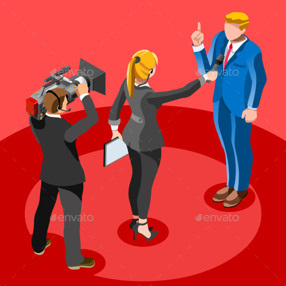 Election News Infographic Latest News Vector Isometric People