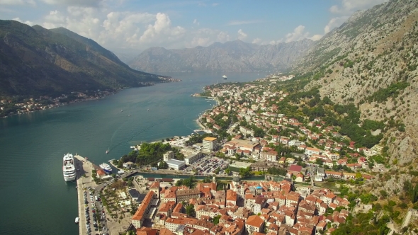 Flying Above Kotor in Montenegro