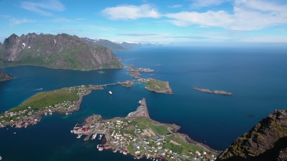 Lofoten Archipelago Islands Aerial Footage