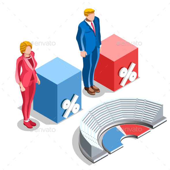 Election Infographic Congress US Isometric People