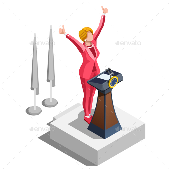 Election Infographic Political Congress Vector Isometric People