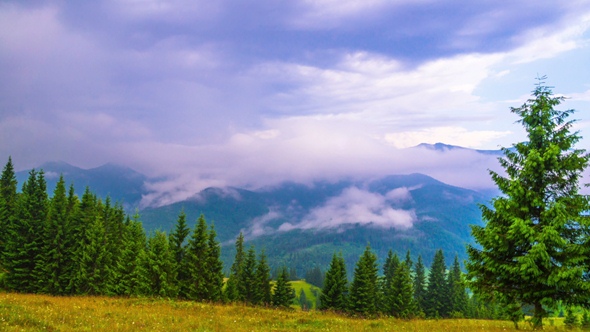 Mountain Landscape with Clouds