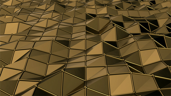 Shiny Golden Polygons Waving