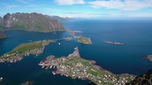 Lofoten Archipelago Islands Aerial Footage