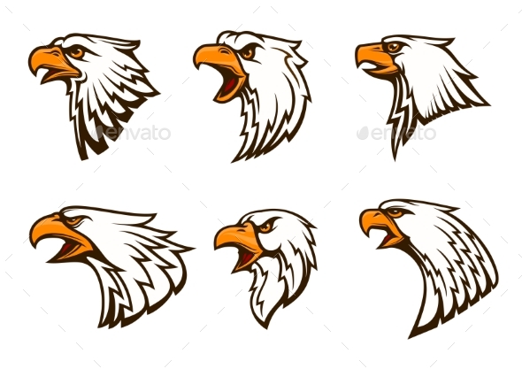 Bald Eagle Vector Emblems Set