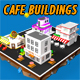 Low Poly Cafe Buildings - 3DOcean Item for Sale