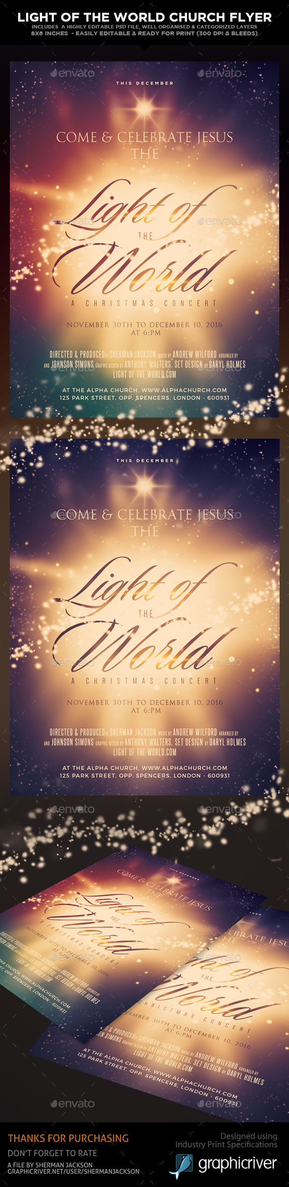 Light of the World - Church Christian Themed Flyer