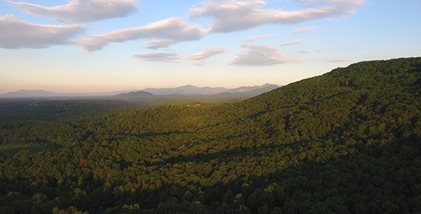 Aerial Sunrise in the Mountains