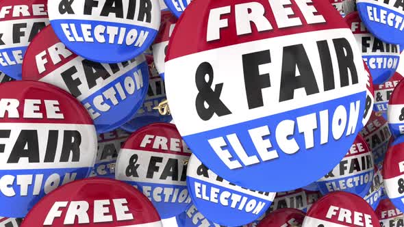 Free And Fair Election Buttons Pins Vote Democracy Pride