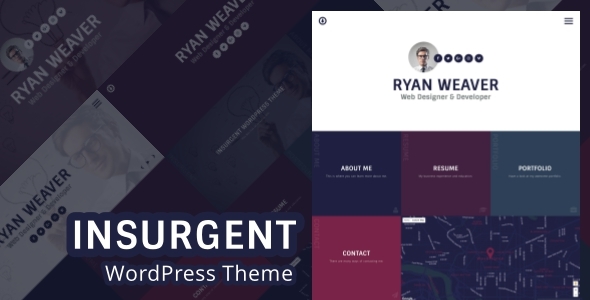 Insurgent - Personal Vcard Resume Portfolio WordPress Theme