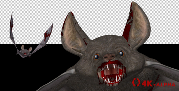 Vampire Bat in Blood - Flying Loop - Front Angle - 4K alt