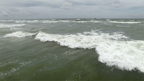 Low Flyover Ocean Waves