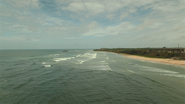 Flyover Tropical Beach and Waves